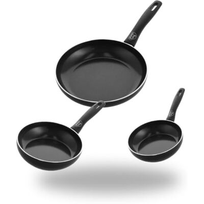 GreenChef Prime Juego de Sartenes Antiadherentes de Cerámica, 3 Piezas, 20, 24 y 28 cm, Revestimiento de Cerámica Sin PFAS, Inducción, Horno Hasta 160 °C, Apto para Lavavajillas GreenChef Prime Juego de Sartenes Antiadherentes de Cerámica, 3 Piezas, 20, 24 y 28 cm, Revestimiento de Cerámica Sin PFAS, Inducción, Horno Hasta 160 °C, Apto para Lavavajillas