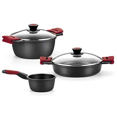 BRA Batería 5 Piezas Aluminio Fundido Antiadherente, apta para todo tipo de Cocinas e Inducción BRA Batería 5 Piezas Aluminio Fundido Antiadherente, apta para todo tipo de Cocinas e Inducción