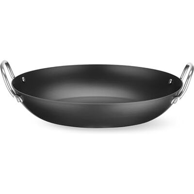 HENDI Sartén para servir, con dos asas, apta para inducción y horno hasta 250°C, fondo: ø140mm, fuente, plato, bandeja de servir, asar, sartén de cocina, 240x204x(H)70mm, acero al carbono HENDI Sartén para servir, con dos asas, apta para inducción y horno hasta 250°C, fondo: ø140mm, fuente, plato, bandeja de servir, asar, sartén de cocina, 240x204x(H)70mm, acero al carbono