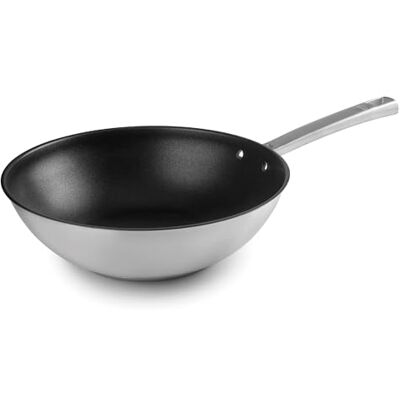 LACOR Wok Foodie, Acero Inoxidable 18/10, Antiadherente, con Titanio, Libre de PFOA, Mango Ergonómico, Fondo Termodifusor Sandwich, Apto para Inducción y Todo Tipo de Fuegos, Ø28 cm LACOR Wok Foodie, Acero Inoxidable 18/10, Antiadherente, con Titanio, Libre de PFOA, Mango Ergonómico, Fondo Termodifusor Sandwich, Apto para Inducción y Todo Tipo de Fuegos, Ø28 cm