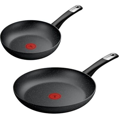 Tefal Explore Stone Juego de 2 sartenes 24/28 cm, Mango fijo, Revestimiento Antiadherente, Apto inducción, Thermo-Signal Tefal Explore Stone Juego de 2 sartenes 24/28 cm, Mango fijo, Revestimiento Antiadherente, Apto inducción, Thermo-Signal