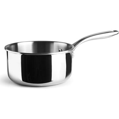 LACOR Cazo Trichef, 2,5 L, 18 cm, Tricapa de Acero Inoxidable 18/10 y Aluminio 1060, Mango de Acero Fundido, Apto para Inducción, Horno y Lavavajillas LACOR Cazo Trichef, 2,5 L, 18 cm, Tricapa de Acero Inoxidable 18/10 y Aluminio 1060, Mango de Acero Fundido, Apto para Inducción, Horno y Lavavajillas