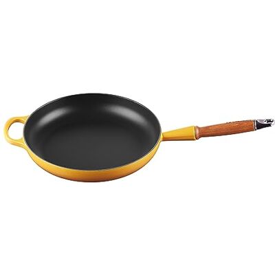 LE CREUSET Sartén Signature con mango de madera de hierro fundido, 28 cm, 2, 6 L, Nectar, LE CREUSET Sartén Signature con mango de madera de hierro fundido, 28 cm, 2, 6 L, Nectar,