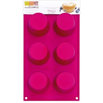 ScrapCooking 3117 Multi 6 Magdalenas Molde Silicona Rosa 32 x 18 x 4 cm ScrapCooking 3117 Multi 6 Magdalenas Molde Silicona Rosa 32 x 18 x 4 cm