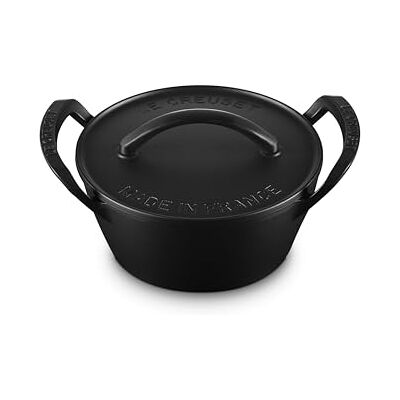 Le Creuset Olla de Hierro Fundido Redonda para Exteriores - 25cm - Negro Mate - Utensilios de Cocina Le Creuset Olla de Hierro Fundido Redonda para Exteriores - 25cm - Negro Mate - Utensilios de Cocina