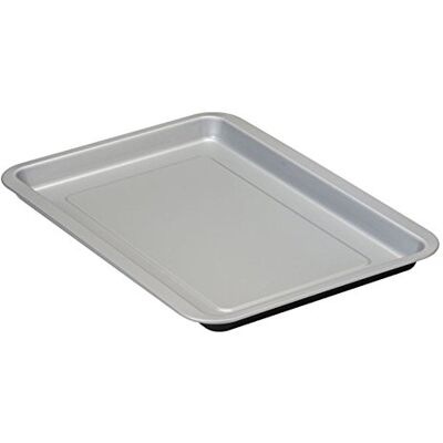 Guardini , Bandeja de Horno Rectangular 32x37 cm, Acero con Revestimiento Antiadherente, Negro y Plata, Made in Italy, Línea Silver Elegance Guardini , Bandeja de Horno Rectangular 32x37 cm, Acero con Revestimiento Antiadherente, Negro y Plata, Made in Italy, Línea Silver Elegance