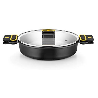 BRA Daily Pro Cacerola baja 36 cm aluminio fundido, antiadherente sin PFOA, apta para todo tipo de cocinas e inducción BRA Daily Pro Cacerola baja 36 cm aluminio fundido, antiadherente sin PFOA, apta para todo tipo de cocinas e inducción