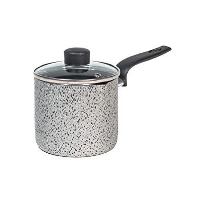 HOME Salt Npepper Hervidor de leche de aluminio con revestimiento antiadherente, tapa de cristal, 12 cm HOME Salt Npepper Hervidor de leche de aluminio con revestimiento antiadherente, tapa de cristal, 12 cm