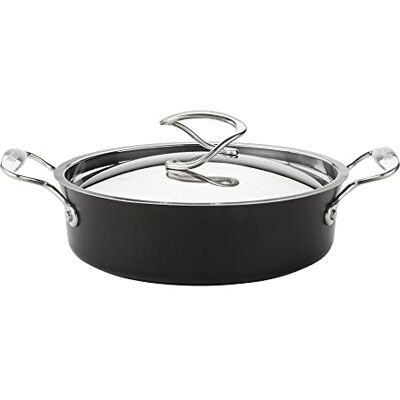 Circulon Style Sartén de inducción con tapa, 24 cm, antiadherente, tapa y asas de acero inoxidable, apto para lavavajillas con revestimiento antiadherente de triple capa, color negro Circulon Style Sartén de inducción con tapa, 24 cm, antiadherente, tapa y asas de acero inoxidable, apto para lavavajillas con revestimiento antiadherente de triple capa, color negro