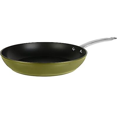 Sitram Sartén de aluminio reciclado, 30 cm de diámetro, 5 cm, color verde metalizado, revestimiento interior antiadherente, sin PFOA, mango de acero inoxidable remachado, para todo tipo de Sitram Sartén de aluminio reciclado, 30 cm de diámetro, 5 cm, color verde metalizado, revestimiento interior antiadherente, sin PFOA, mango de acero inoxidable remachado, para todo tipo de