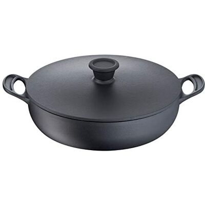 Tefal Jamie Oliver Premium hierro fundido acero sartén 2 asas 30 cm + tapa, cocción segura, revestimiento esmaltado, distribución homogénea de la condensación, compatible con horno, inducción Tefal Jamie Oliver Premium hierro fundido acero sartén 2 asas 30 cm + tapa, cocción segura, revestimiento esmaltado, distribución homogénea de la condensación, compatible con horno, inducción