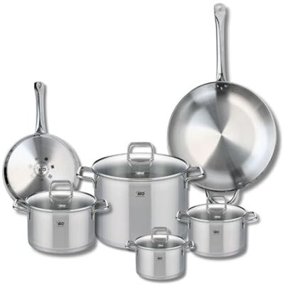 Fackelmann ELO 9507550 Elo Profi Juego de 2 sartenes de cocina (24 y 32 cm, 4 ollas 14, 16, 20 y 26 cm, acero inoxidable, inducción) Fackelmann ELO 9507550 Elo Profi Juego de 2 sartenes de cocina (24 y 32 cm, 4 ollas 14, 16, 20 y 26 cm, acero inoxidable, inducción)
