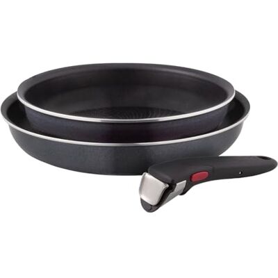 Tefal Ingenio Enjoy Juego de 2 Sartenes 24/28 cm + Mango extraíble, Apto inducción, antiadherentes, revestimiento titanio, Thermo-signal, calentamiento rápido, apto horno Tefal Ingenio Enjoy Juego de 2 Sartenes 24/28 cm + Mango extraíble, Apto inducción, antiadherentes, revestimiento titanio, Thermo-signal, calentamiento rápido, apto horno