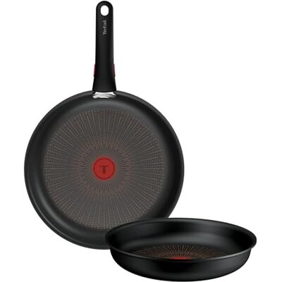 Tefal Ingenio Explore Juego de 2 Sartenes 24/28 cm + Mango, Antiadherente, Apto inducción, Apilable, Aluminio, Thermo-Signal, Apto horno Tefal Ingenio Explore Juego de 2 Sartenes 24/28 cm + Mango, Antiadherente, Apto inducción, Apilable, Aluminio, Thermo-Signal, Apto horno