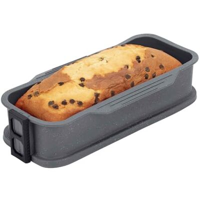 Jata Molde de Silicona para Bizcochos con Base de Cristal Rectangular 27 cm, Antiadherente, Desmontable, Apto para Horno, Congelador y Lavavajillas, Libre BPA Jata Molde de Silicona para Bizcochos con Base de Cristal Rectangular 27 cm, Antiadherente, Desmontable, Apto para Horno, Congelador y Lavavajillas, Libre BPA