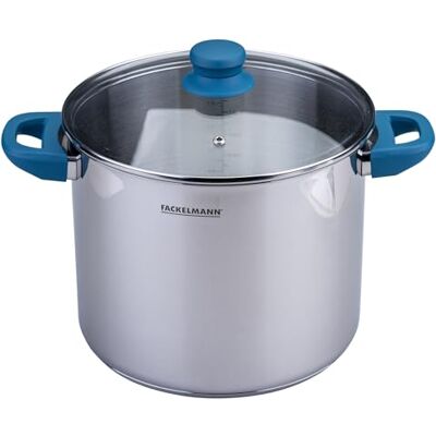 Fackelmann Olla para sopa Essential, diámetro de 24 cm, 9 L, acero inoxidable de alta calidad, mangos ergonómicos de baquelita, apta para todo tipo de fuegos Fackelmann Olla para sopa Essential, diámetro de 24 cm, 9 L, acero inoxidable de alta calidad, mangos ergonómicos de baquelita, apta para todo tipo de fuegos
