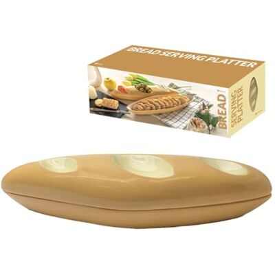 Fisura – Bandeja original con forma de barra de pan, diseño divertido de porcelana con 3 compartimentos para servir aperitivos, tapas o snacks con estilo. Fisura – Bandeja original con forma de barra de pan, diseño divertido de porcelana con 3 compartimentos para servir aperitivos, tapas o snacks con estilo.
