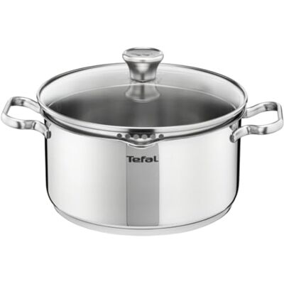 Tefal Duetto Cacerola de 20 cm, Apto inducción, Thermo-Fusion, apto lavavajillas y horno, marcas de medición, acero inoxidable Tefal Duetto Cacerola de 20 cm, Apto inducción, Thermo-Fusion, apto lavavajillas y horno, marcas de medición, acero inoxidable