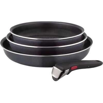 Tefal Ingenio Enjoy Juego de 3 Sartenes 22/24/28 cm + Mango extraíble, Apto inducción, antiadherentes, revestimiento titanio, Thermo-signal, calentamiento rápido, apto horno Tefal Ingenio Enjoy Juego de 3 Sartenes 22/24/28 cm + Mango extraíble, Apto inducción, antiadherentes, revestimiento titanio, Thermo-signal, calentamiento rápido, apto horno