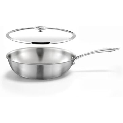 Cuisinox – Gourmet – Wok 28 cm acero inoxidable – Triply – Compatible con todo tipo de fuego, incluida inducción, acero inoxidable 18/10 – Acabado satinado, mango fijo – Sin PFAS, PTFE, PFOA – Made in Cuisinox – Gourmet – Wok 28 cm acero inoxidable – Triply – Compatible con todo tipo de fuego, incluida inducción, acero inoxidable 18/10 – Acabado satinado, mango fijo – Sin PFAS, PTFE, PFOA – Made in