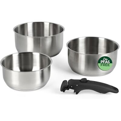 Russell Hobbs Smart Clip Batería cocina 4 piezas acero inoxidable 18/20 cm Russell Hobbs Smart Clip Batería cocina 4 piezas acero inoxidable 18/20 cm