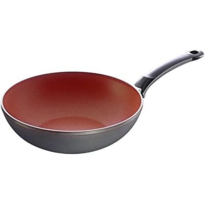 Fissler SensoRed, Sartén para wok (28 cm) de aluminio, con revestimiento antiadherente termosensible, indicador de temperatura, todo tipo de cocinas también de inducción Fissler SensoRed, Sartén para wok (28 cm) de aluminio, con revestimiento antiadherente termosensible, indicador de temperatura, todo tipo de cocinas también de inducción