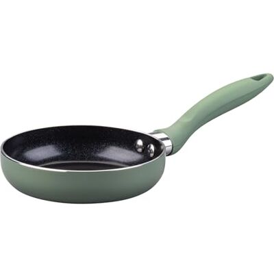 Fackelmann Mini sartén de 12 cm de diámetro de aluminio reciclado, revestimiento cerámico, ideal para tortitas, color verde grisáceo, apta para cocinas de gas, eléctricas y vitrocerámicas Fackelmann Mini sartén de 12 cm de diámetro de aluminio reciclado, revestimiento cerámico, ideal para tortitas, color verde grisáceo, apta para cocinas de gas, eléctricas y vitrocerámicas