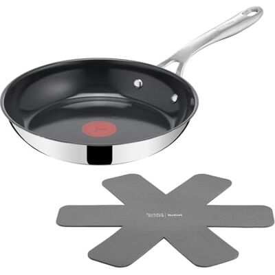 Tefal Jamie Oliver Cerámica Sartén 24 cm, Revestimiento cerámico, Acero inoxidable, Antiadherente, Thermo-spot, Apto inducción y horno, Incluye protector de sartén Tefal Jamie Oliver Cerámica Sartén 24 cm, Revestimiento cerámico, Acero inoxidable, Antiadherente, Thermo-spot, Apto inducción y horno, Incluye protector de sartén