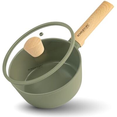 Römertopf 20 cm Cazo con tapa de cristal, capacidad 2,4 l, aluminio con revestimiento antiadherente cerámico, apto para todo tipo de cocinas incluida inducción, verde Römertopf 20 cm Cazo con tapa de cristal, capacidad 2,4 l, aluminio con revestimiento antiadherente cerámico, apto para todo tipo de cocinas incluida inducción, verde