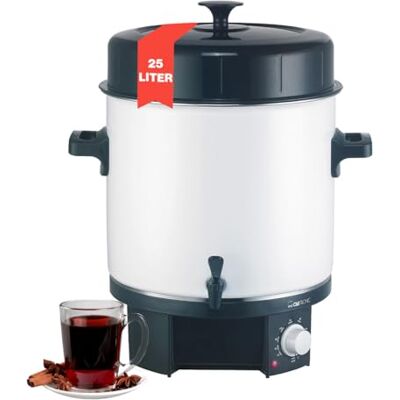 Clatronic Máquina de cocción y bebidas calientes ® 2in1 con capacidad de depósito de 25L para p. ej. vino caliente o ponche Estufa de vino caliente con grifo de desagüe integrado 1800W EKA 3338 Clatronic Máquina de cocción y bebidas calientes ® 2in1 con capacidad de depósito de 25L para p. ej. vino caliente o ponche Estufa de vino caliente con grifo de desagüe integrado 1800W EKA 3338