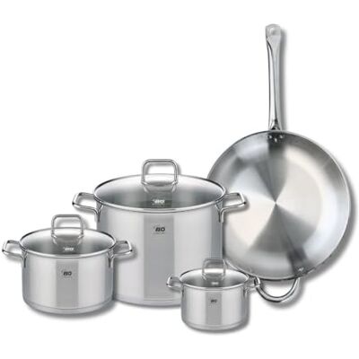 Fackelmann ELO 9500750 Elo Profi Juego de utensilios de cocina (4 piezas, 32 cm y 3 ollas de 14, 20 y 26 cm, acero inoxidable, inducción) Fackelmann ELO 9500750 Elo Profi Juego de utensilios de cocina (4 piezas, 32 cm y 3 ollas de 14, 20 y 26 cm, acero inoxidable, inducción)