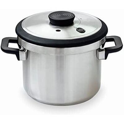 LACOR Olla a presión Súper rápida con Asas Termorresistentes Sicuro Inducción Acero Inoxidable 18/10 Fondo termodifusor 4L 22cm. LACOR Olla a presión Súper rápida con Asas Termorresistentes Sicuro Inducción Acero Inoxidable 18/10 Fondo termodifusor 4L 22cm.