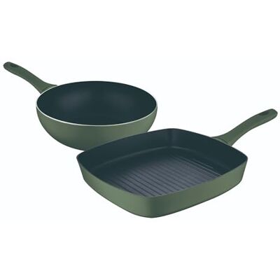 San Ignacio Set de Wok y Asador de Aluminio Prensado Inducción San Ignacio Set de Wok y Asador de Aluminio Prensado Inducción