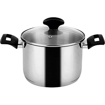 Fagor Alaia Olla Inducción 20 cm, 4 Litros Acero Inoxidable 18/10, Tapa de Cristal, Cazuela Alta con Fondo Difusor de Triple Capa, Apto para Todas las Cocinas, Vitrocerámica, Gas, Lavavajillas Fagor Alaia Olla Inducción 20 cm, 4 Litros Acero Inoxidable 18/10, Tapa de Cristal, Cazuela Alta con Fondo Difusor de Triple Capa, Apto para Todas las Cocinas, Vitrocerámica, Gas, Lavavajillas
