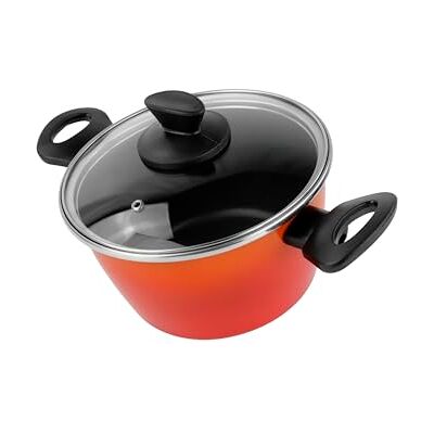 MAGEFESA Umami Olla 24cm acero esmaltado vitrificado con tapa de vidrio MAGEFESA Umami Olla 24cm acero esmaltado vitrificado con tapa de vidrio