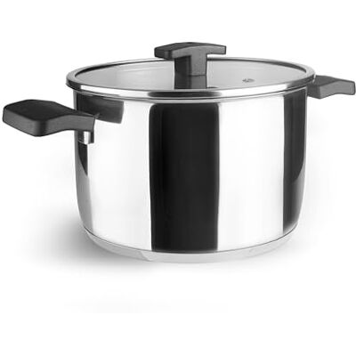LACOR 80120 Olla con Tapa Caliza, Acero Inoxidable 18/10, Apta para Inducción y Lavavajillas, ø20cm, 4.5 Litros LACOR 80120 Olla con Tapa Caliza, Acero Inoxidable 18/10, Apta para Inducción y Lavavajillas, ø20cm, 4.5 Litros