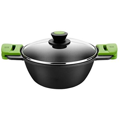 BRA Prior Cacerola cóncava, Aluminio fudido, Negro, 28 cm BRA Prior Cacerola cóncava, Aluminio fudido, Negro, 28 cm