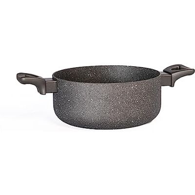 H&H Stone Grey Cazuela de aluminio con revestimiento antiadherente Stone, 22 cm, inducción H&H Stone Grey Cazuela de aluminio con revestimiento antiadherente Stone, 22 cm, inducción
