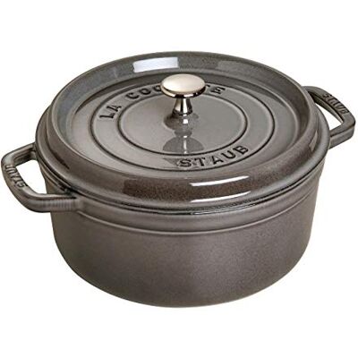 STAUB Cacerola/Cocotte de Hierro Fundido, 18 cm de Diámetro, 1,7 L, Gris Grafito STAUB Cacerola/Cocotte de Hierro Fundido, 18 cm de Diámetro, 1,7 L, Gris Grafito