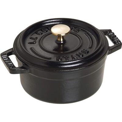 STAUB Cocotte Redonda, Hierro Fundido, Negro Mate, 10 cm STAUB Cocotte Redonda, Hierro Fundido, Negro Mate, 10 cm