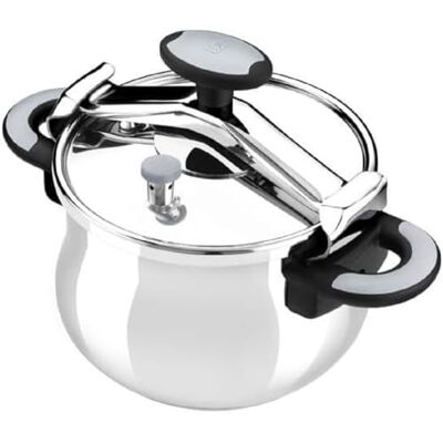 BRA New Star Olla Express de puente 6 Litros, Fabricada en Acero Inoxidable 18/10, Con 2 Sistemas de Seguridad a Presión y Sistema de Bloqueo de Apertura, Apta para Todo Tipo de Cocinas BRA New Star Olla Express de puente 6 Litros, Fabricada en Acero Inoxidable 18/10, Con 2 Sistemas de Seguridad a Presión y Sistema de Bloqueo de Apertura, Apta para Todo Tipo de Cocinas