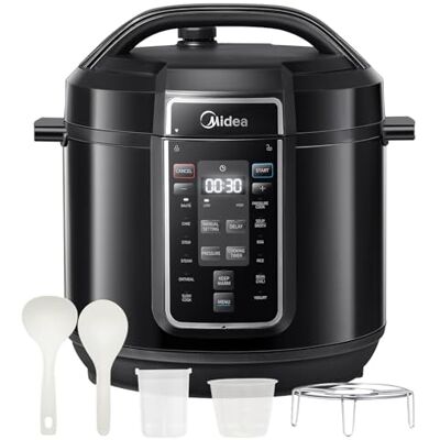 Midea Olla Eléctrica Instantánea 9 en 1, 12 Preajustes, Yogurtera, Arrocera, Cocción Lenta, Salteado al Vapor, 8 Cuartos de Galón Midea Olla Eléctrica Instantánea 9 en 1, 12 Preajustes, Yogurtera, Arrocera, Cocción Lenta, Salteado al Vapor, 8 Cuartos de Galón