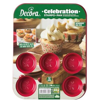 Decora - 12-muffin Ø5 cm - metal antiadherente - bandeja para hornear Decora - 12-muffin Ø5 cm - metal antiadherente - bandeja para hornear