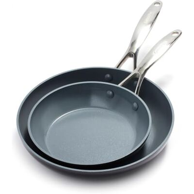GreenPan Valencia Pro Juego de Sartenes de 20 cm y 26 cm de Cerámica Saludable Anodizada Dura Antiadherente, Sin PFAS, Inducción, Apto para Lavavajillas, Apto para Horno, Gris GreenPan Valencia Pro Juego de Sartenes de 20 cm y 26 cm de Cerámica Saludable Anodizada Dura Antiadherente, Sin PFAS, Inducción, Apto para Lavavajillas, Apto para Horno, Gris