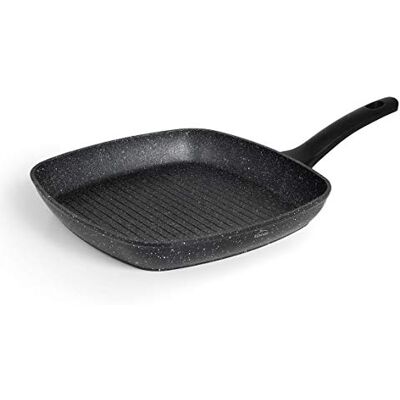 LACOR Sartén Parrilla Antiadherente, Grill Cuadrada Java, Aluminio de, Apta para todo tipo de cocinas incluído inducción, Full Induction, 28 x 28 cm, Ecológica y sin PFOA LACOR Sartén Parrilla Antiadherente, Grill Cuadrada Java, Aluminio de, Apta para todo tipo de cocinas incluído inducción, Full Induction, 28 x 28 cm, Ecológica y sin PFOA