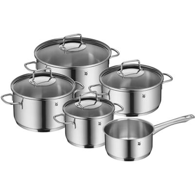 WMF Astoria Batería de Cocina de 4 Piezas, Ollas Altas con tapas (16/24 cm), Olla baja con tapa (20 cm), Cazo (16 cm), Cromargan Acero Inoxidable pulido, Apto para Inducción WMF Astoria Batería de Cocina de 4 Piezas, Ollas Altas con tapas (16/24 cm), Olla baja con tapa (20 cm), Cazo (16 cm), Cromargan Acero Inoxidable pulido, Apto para Inducción