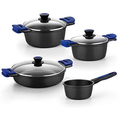 BRA Advanced Batería 4 Piezas Aluminio Fundido Antiadherente, apta para todo tipo de cocinas e inducción BRA Advanced Batería 4 Piezas Aluminio Fundido Antiadherente, apta para todo tipo de cocinas e inducción