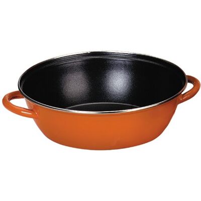 IBILI Sarten honda con 2 asas new orange, 28 cms, Acero esmaltado vitrificado, Antiadherente, Apta para induccion IBILI Sarten honda con 2 asas new orange, 28 cms, Acero esmaltado vitrificado, Antiadherente, Apta para induccion