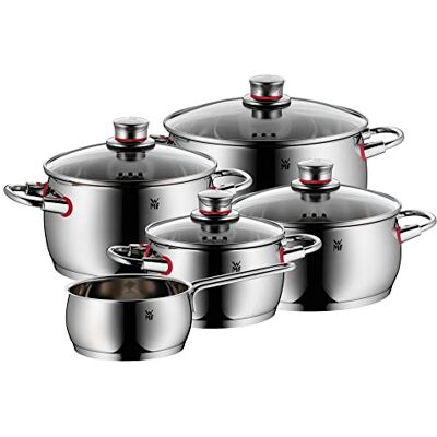 WMF Quaity One Batería de Cocina 9 Piezas, Acero Inoxidable Apto para Inducción, 1 Cacerola Baja de 20 cm, 3 Cacerolas Altas de 16 cm, 20 cm y 24 cm, 1 Cazo 16 cm con 4 Tapas de Cristal WMF Quaity One Batería de Cocina 9 Piezas, Acero Inoxidable Apto para Inducción, 1 Cacerola Baja de 20 cm, 3 Cacerolas Altas de 16 cm, 20 cm y 24 cm, 1 Cazo 16 cm con 4 Tapas de Cristal