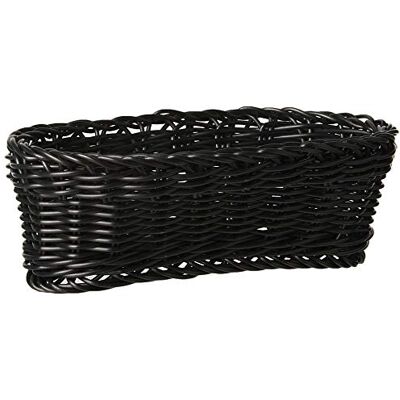 Garcia de Pou García de Pou 207.77 Cestas Símil Mimbre Alargadas, 23 x 9 x 8 cm, Set de 12, Negro Garcia de Pou García de Pou 207.77 Cestas Símil Mimbre Alargadas, 23 x 9 x 8 cm, Set de 12, Negro